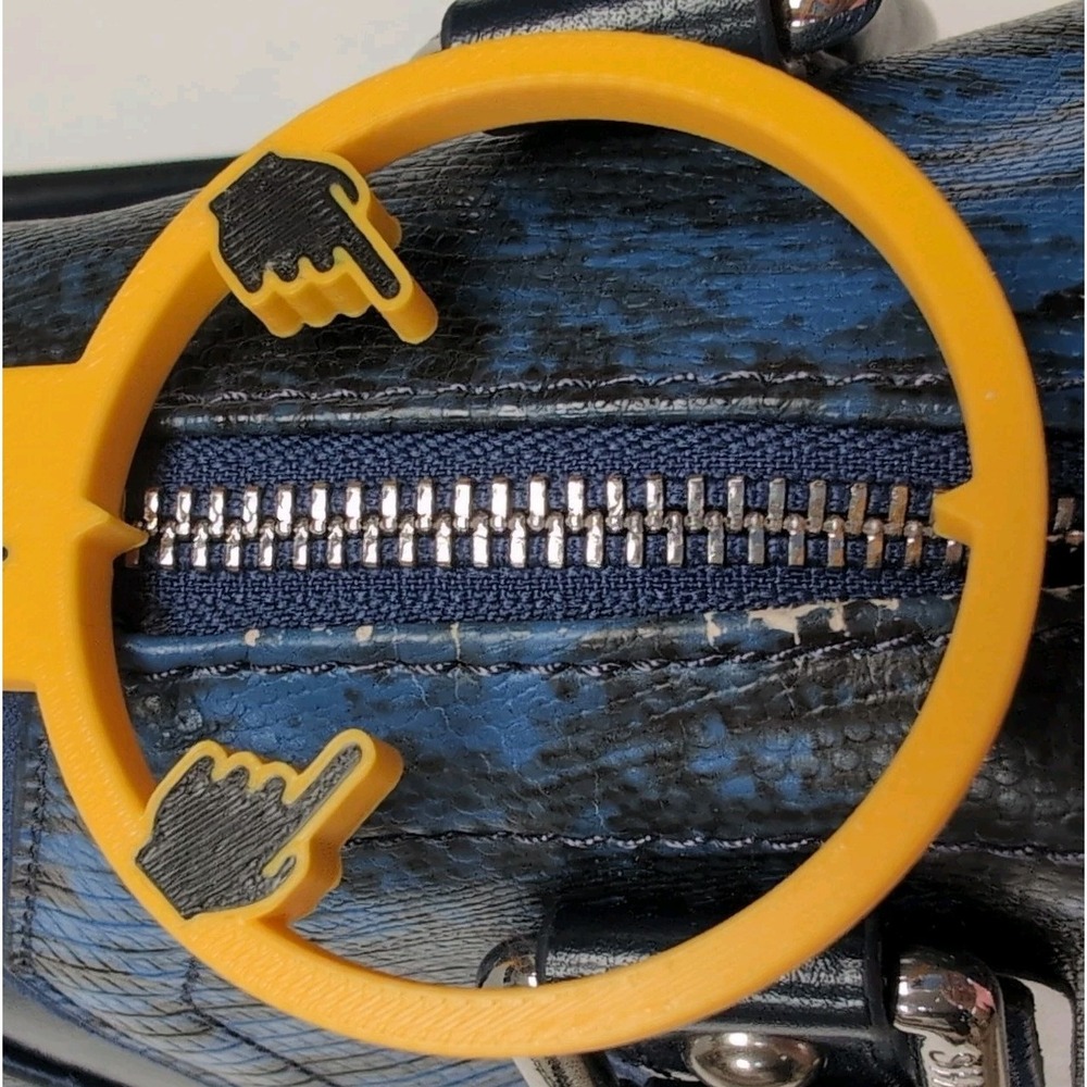 Original Sharif Couture Blue Black Satchel Crossbody Handbag Faux Leather READ - Picture 5 of 16